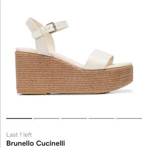 Brunello Cucinelli Leather Platform Sandals